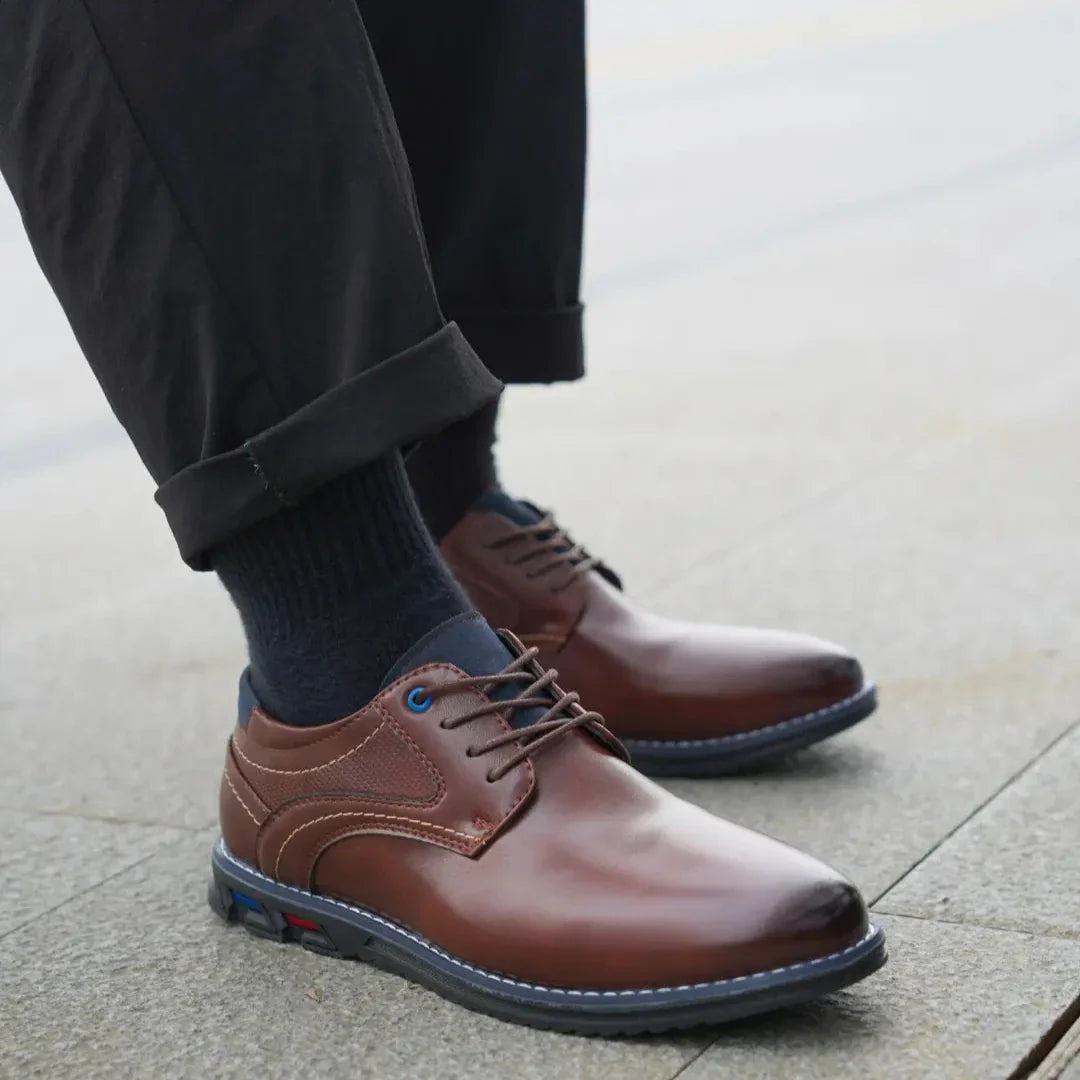 Zapatos Ortopédicos De Cuero Oxford Lisse™ con Suela Negra