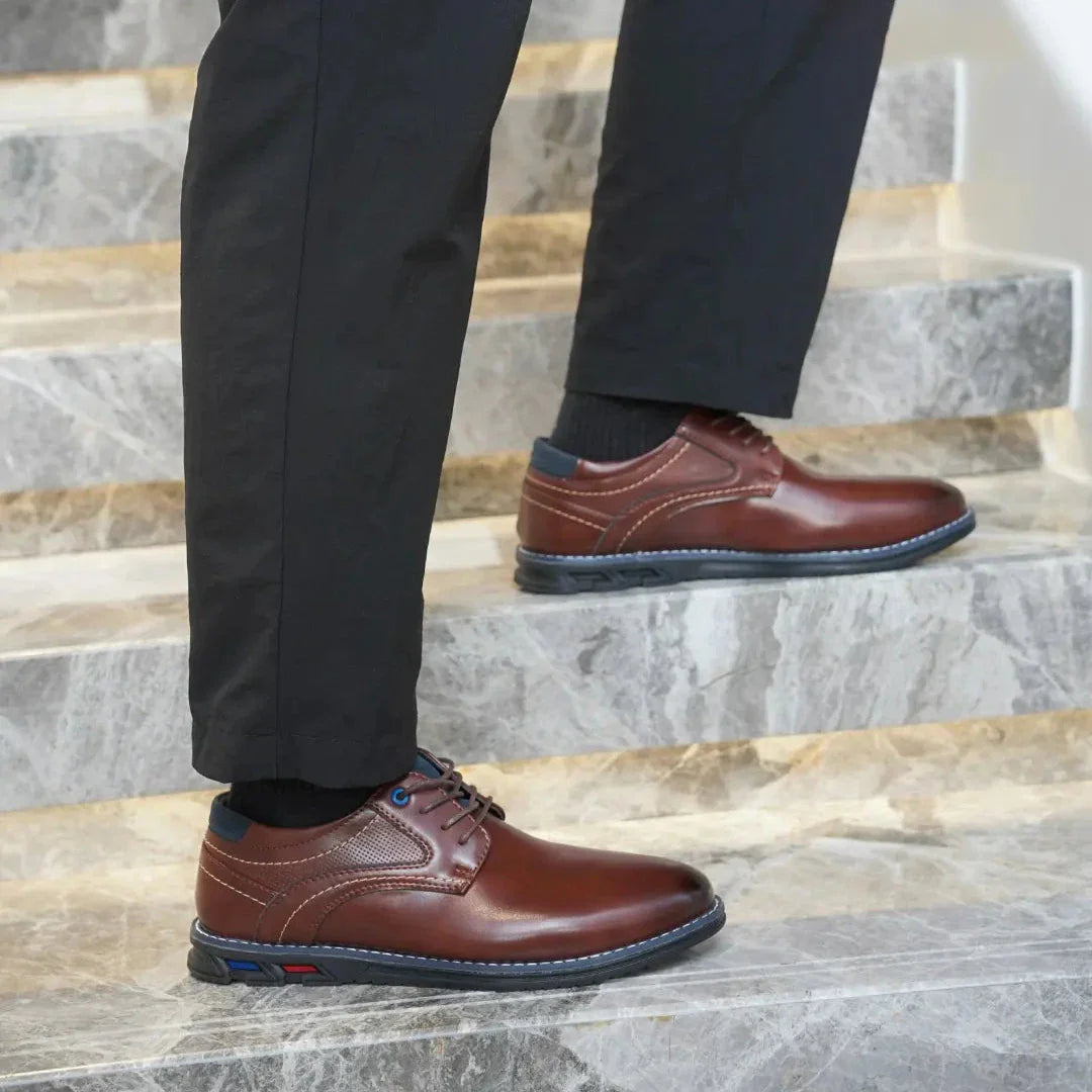 Zapatos Ortopédicos De Cuero Oxford Lisse™ con Suela Negra